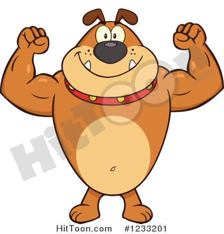 Bulldog Clipart  1233201  Strong Brown Bulldog Flexing His Arms By Hit    