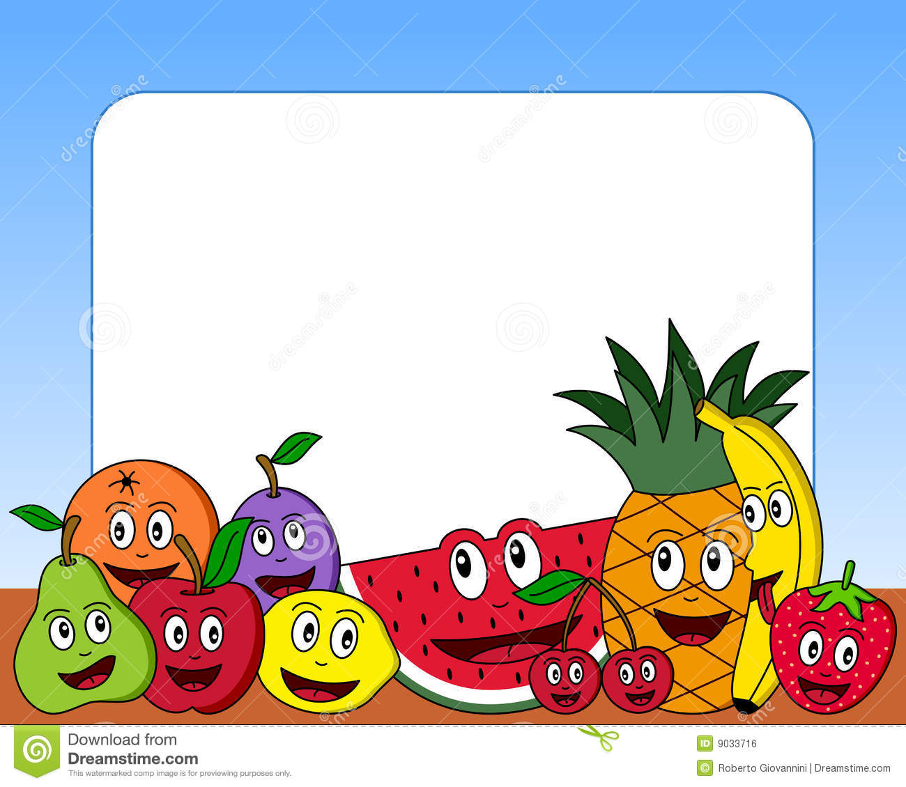 Cartoon Fruit Photo Frame  Royalty Free Stock Image   Image