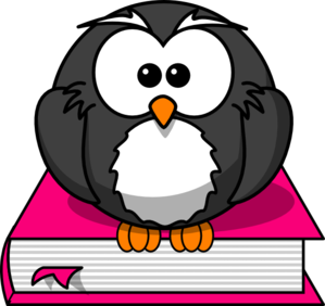 Charcoral Owl On Pink Book Clip Art At Clker Com   Vector Clip Art