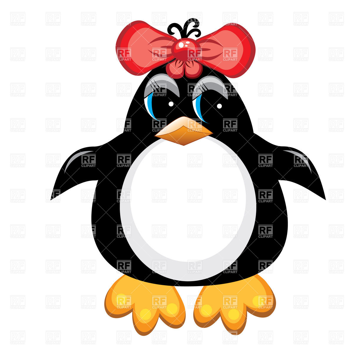 Girl Penguin With Bow 8207 Download Royalty Free Vector Clipart  Eps