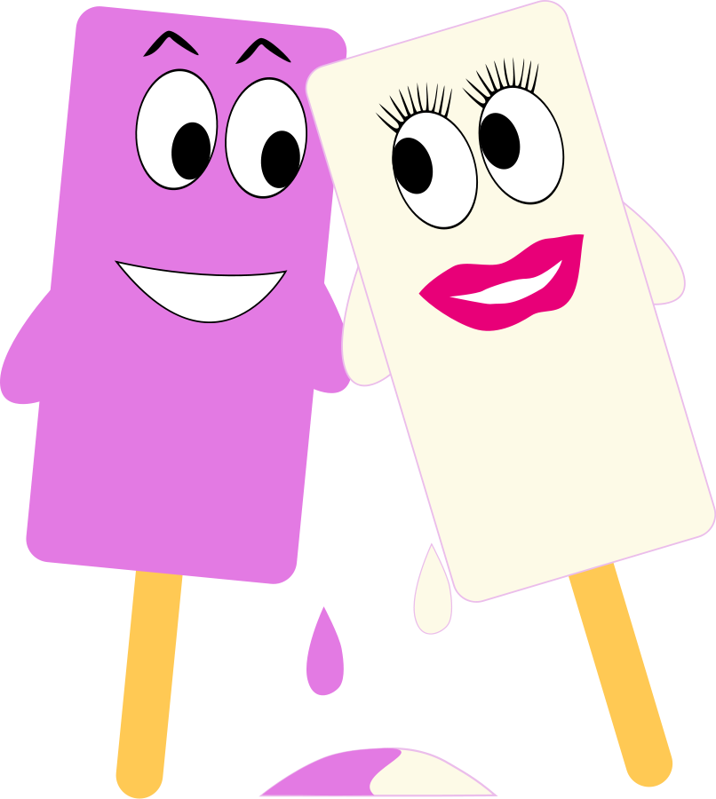 Ice Cream Girl And Boy In Love Clipart Large Size