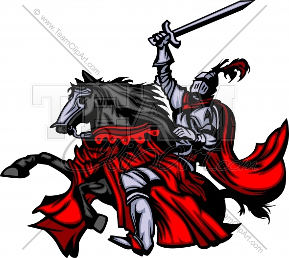 Knight On Horse Clip Art Knight Mascot On Horse With