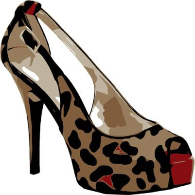 Leopard High Heel Womans Shoe Clip Art Png Digital Image Download