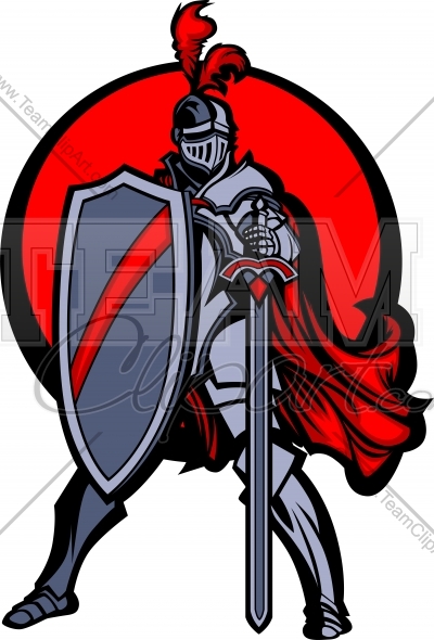 Medieval Knight With Sword And Shield Vector Clipart Image