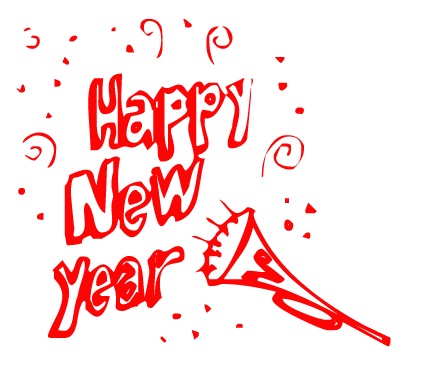     New Years Clip Art Images   Graphics   Red Happy New Year Sign Jpg