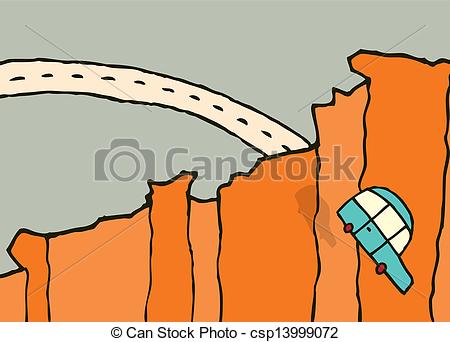 Of Falling Car Jumping Off A Cliff Csp13999072   Search Clipart