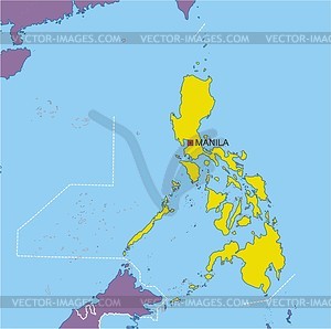 Philippines Map   Vector Clipart