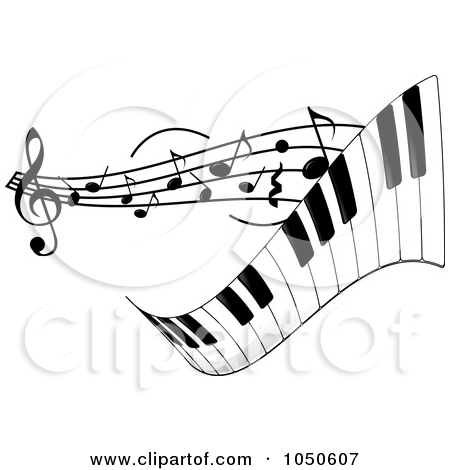 Royalty Free  Rf  Clip Art Illustration Of A Wavy Keyboard With Music