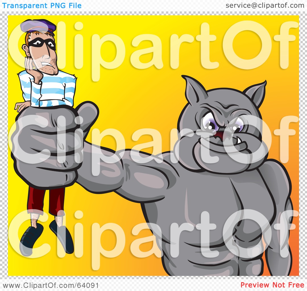 Royalty Free  Rf  Clipart Illustration Of A Strong Bulldog Holding A