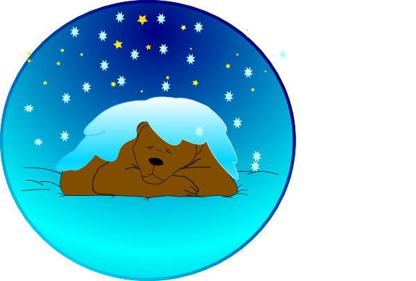 Sleeping Bear Under Stars With Snow   Circle Clip Art At Clker Com