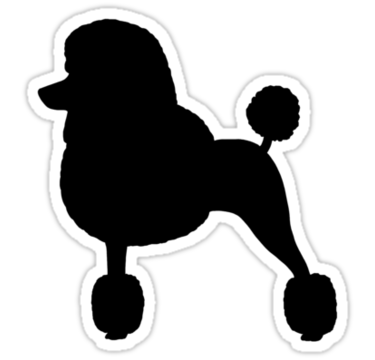 Standard Poodle Silhouette  Black With Fancy Haircut  Stickers By