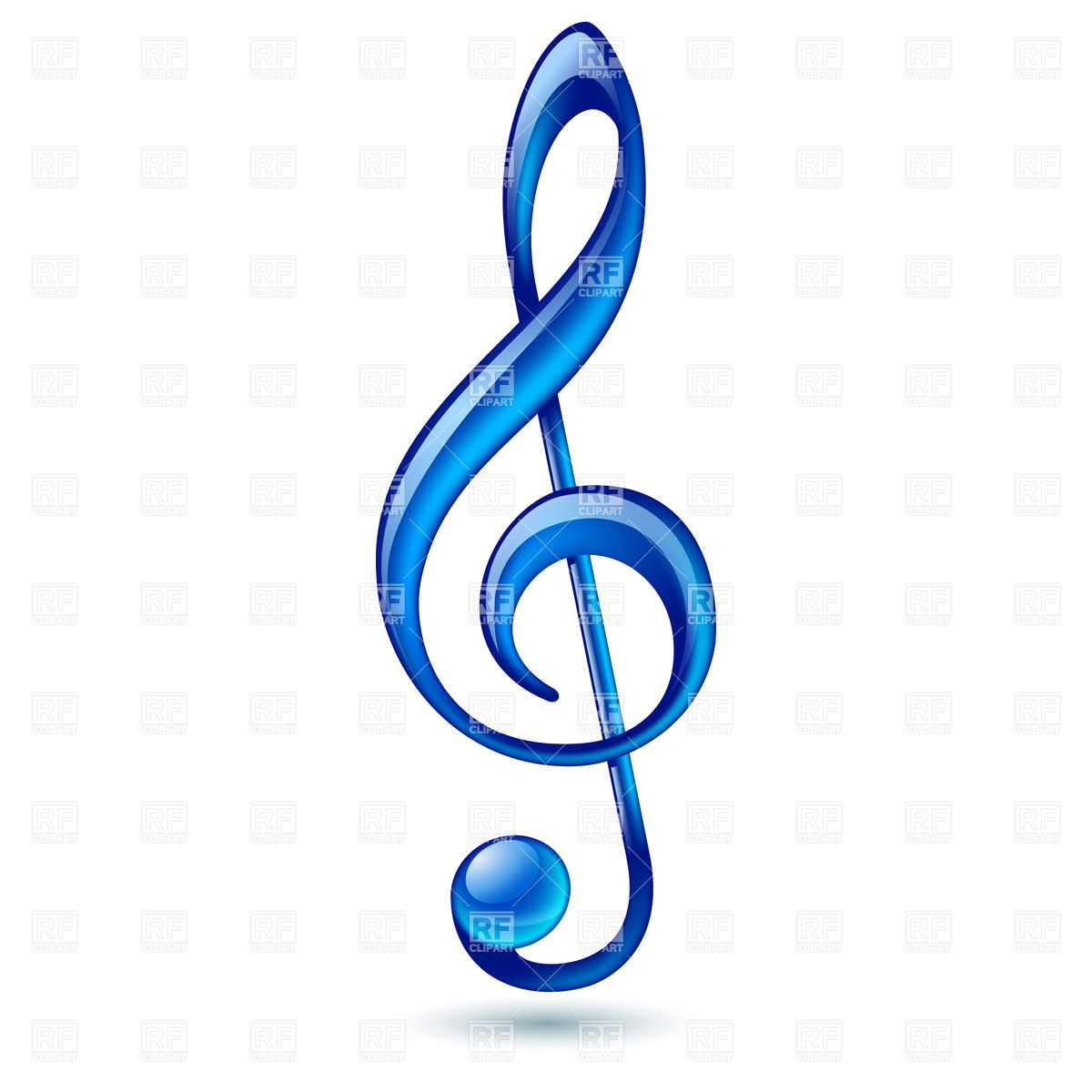     Treble Clef On White Background Download Royalty Free Vector Clipart