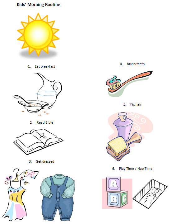 Visual Routines And Schedule For Preschoolers   The Disparate