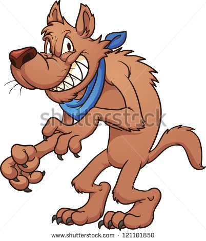 Big Bad Wolf  Vector Clip Art Illustration With Simple Gradients  All