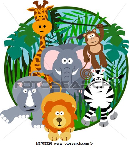 Clip Art   Cute Safari Cartoon  Fotosearch   Search Clipart