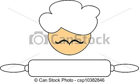 Eps Vector Of Cook And Rolling Pin   Vector Illustration Of Cook And