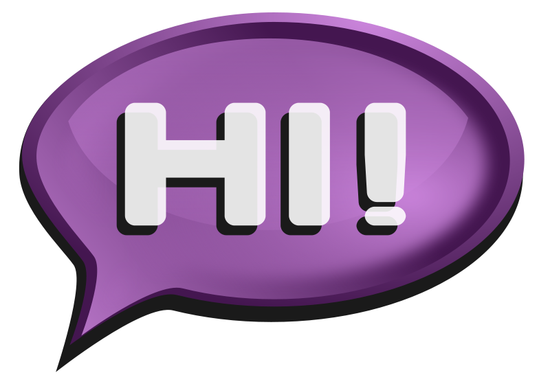 Free Purple Hi Speech Bubble Clip Art