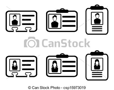 Id Card Icons Oin White Background Csp15973019   Search Clipart