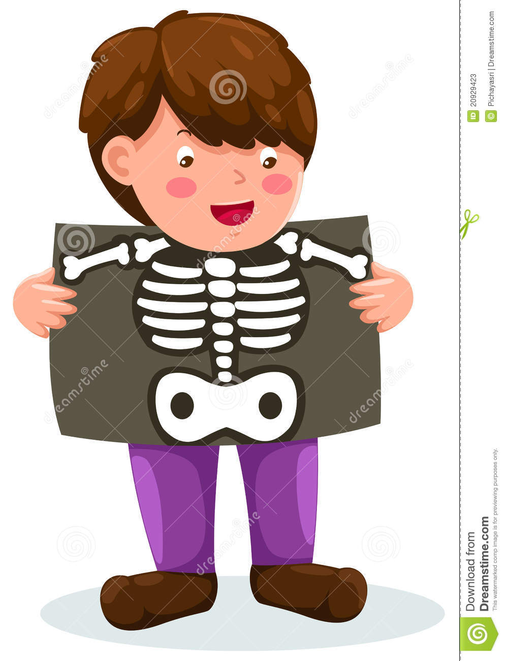 Illustration Of Isolated Boy Holding X Ray On White