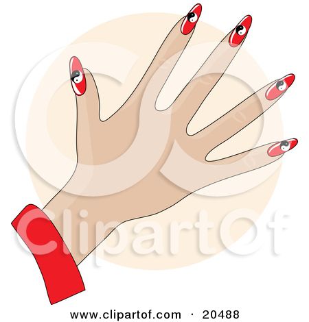Poster Art Print  Clipart Illustration Of A Woman S Hand With Red Gel