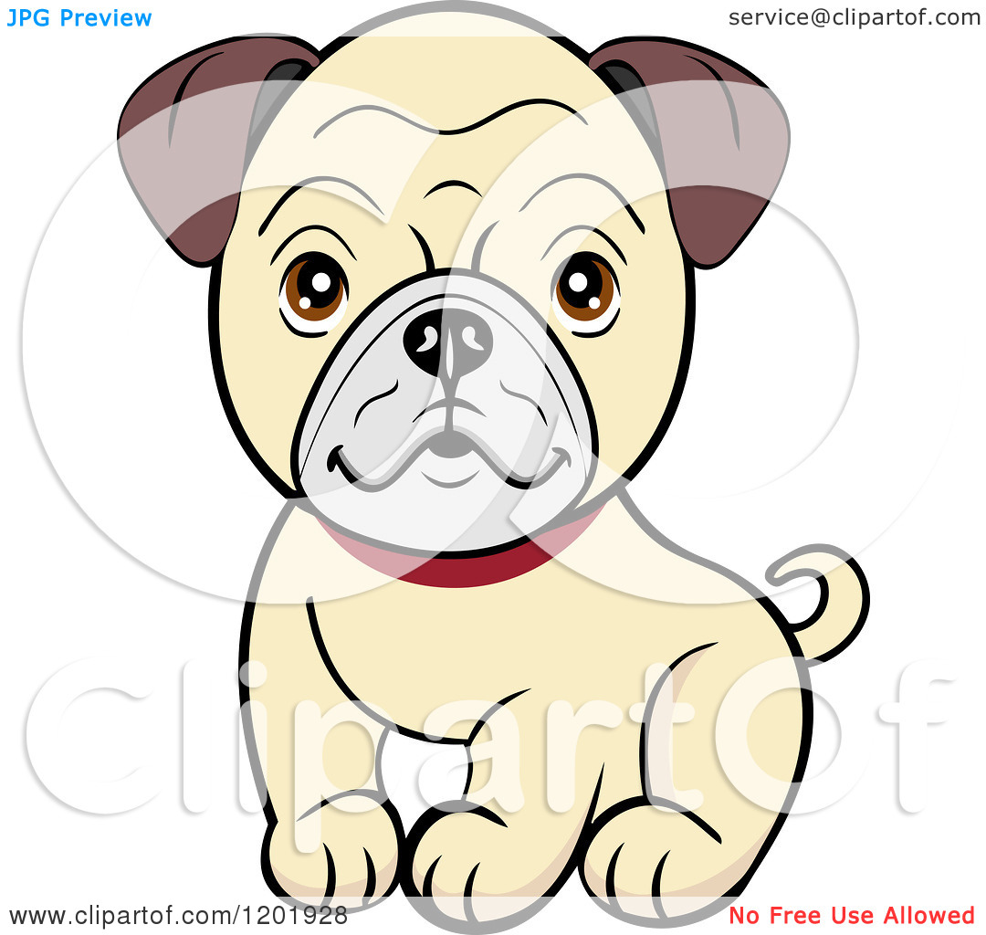 Pug Clipart Cartoon Of A Cute Pug Dog Sitting Royalty Free Vector