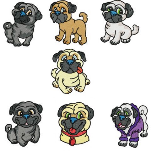 Pug Puppy    20 00   Sharsations Embroidery Your Embroidery Source