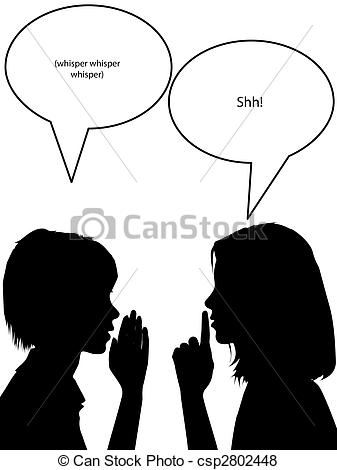 Two Women Whisper To Confide Hush Hush Secret Gossip