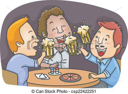 Vector   Men In A Pub   Stock Illustration Royalty Free Illustrations