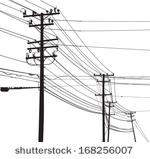 Vector Silhouette Of Telephone Poles And Utility Poles    Stock Vector