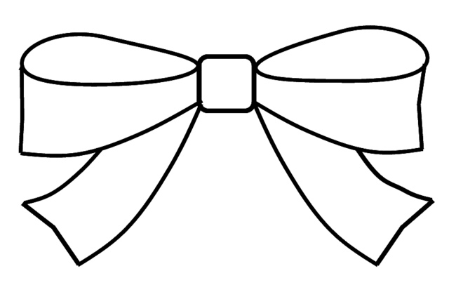 Bow Clipart Outline To Colour 15cm Wide