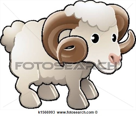 Clipart   Cute Ram Sheep Farm Animal Vector Illustration  Fotosearch