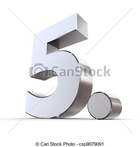 Clipart Of Shiny 5th With Round Dot   Metallic   Shiny 3d Number 5th    