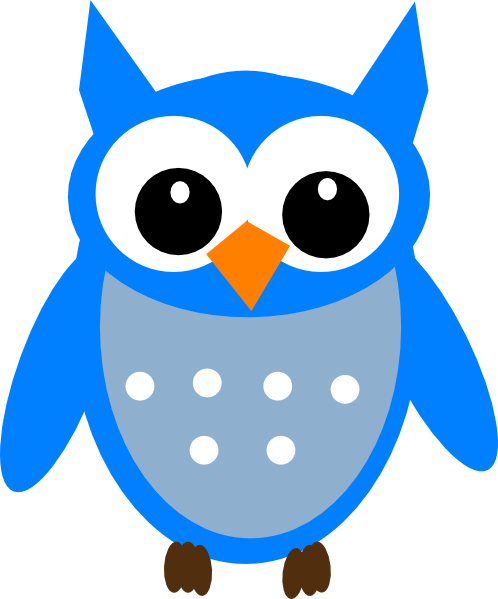 Free Blue Cartoon Hoot Owl Clip Art