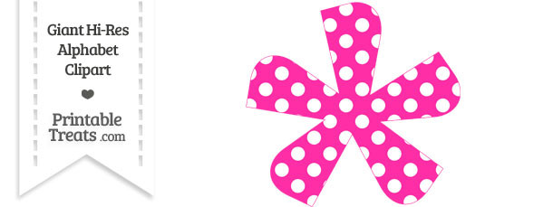Hot Pink Polka Dot Asterisk Clipart