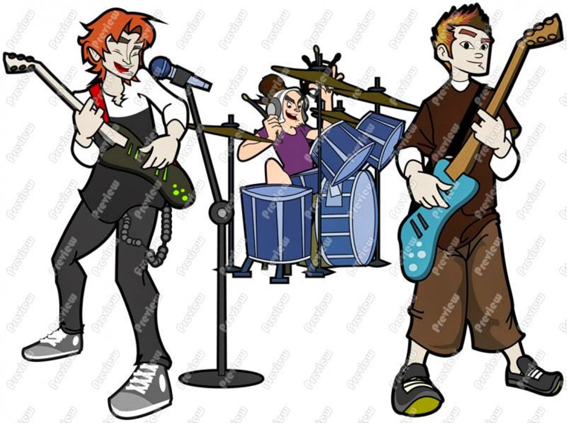 Rock Band Clipart Guy Rock Band Cartoon Clip Art Jpg
