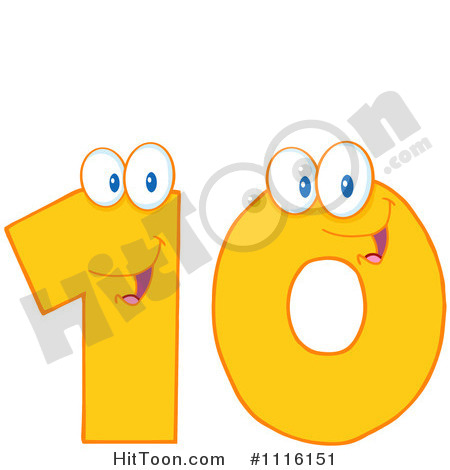 Ten Clipart  1116151  Happy Yellow Number 10 By Hit Toon