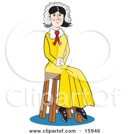 With Her Hands In Her Lap Clipart Illustration By Andy Nortnik  15946