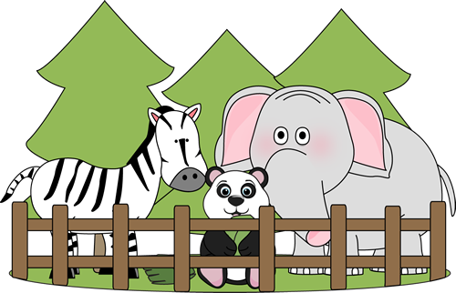 Zoo For Letter Z Clip Art Image   Zoo Scene With An Elephant Zebra