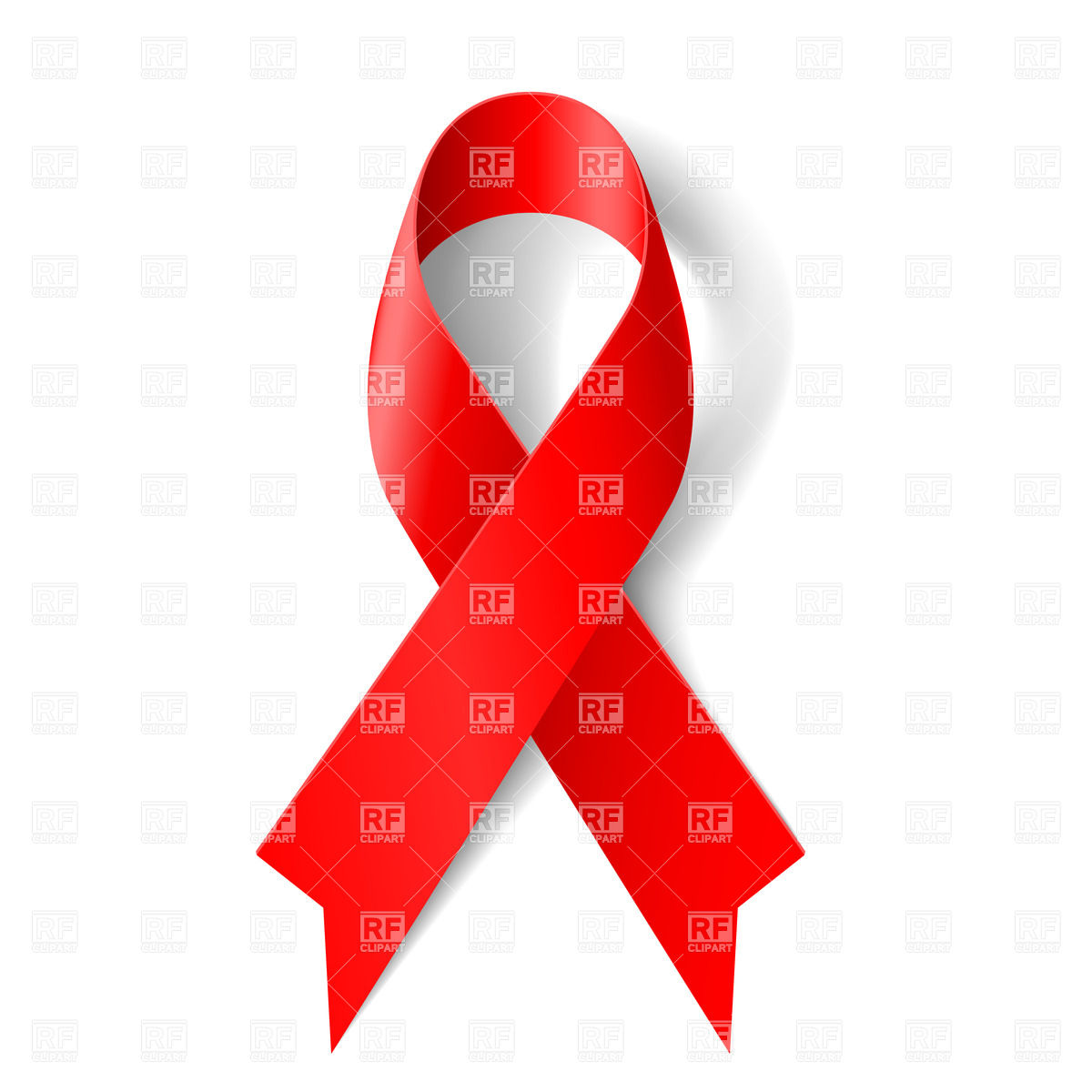 Aids Awareness Red Ribbon On White Background Download Royalty Free