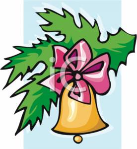 Christmas Clipart Picture Of A Bell Hanging From Pine Bough