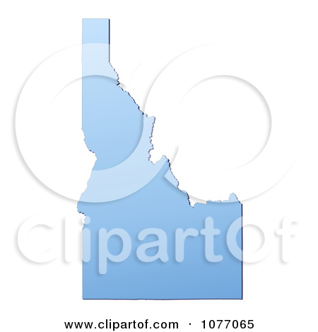 Clipart Gradient Blue Idaho United States Mercator Projection Map