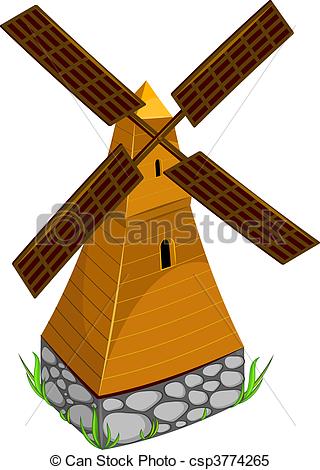Clipart Vector Of Mill   Vector Image Mill Over White Eps 8 Ai Jpeg