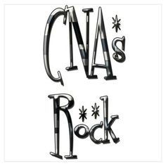 Cnas Rock Wall Art Poster X2 Certified Nursing Assistant More
