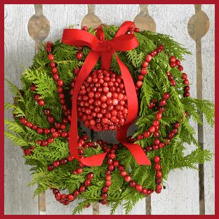 Dress Up A Plain Cedar Bough Wreath With Cranberries By Oceanspray Com