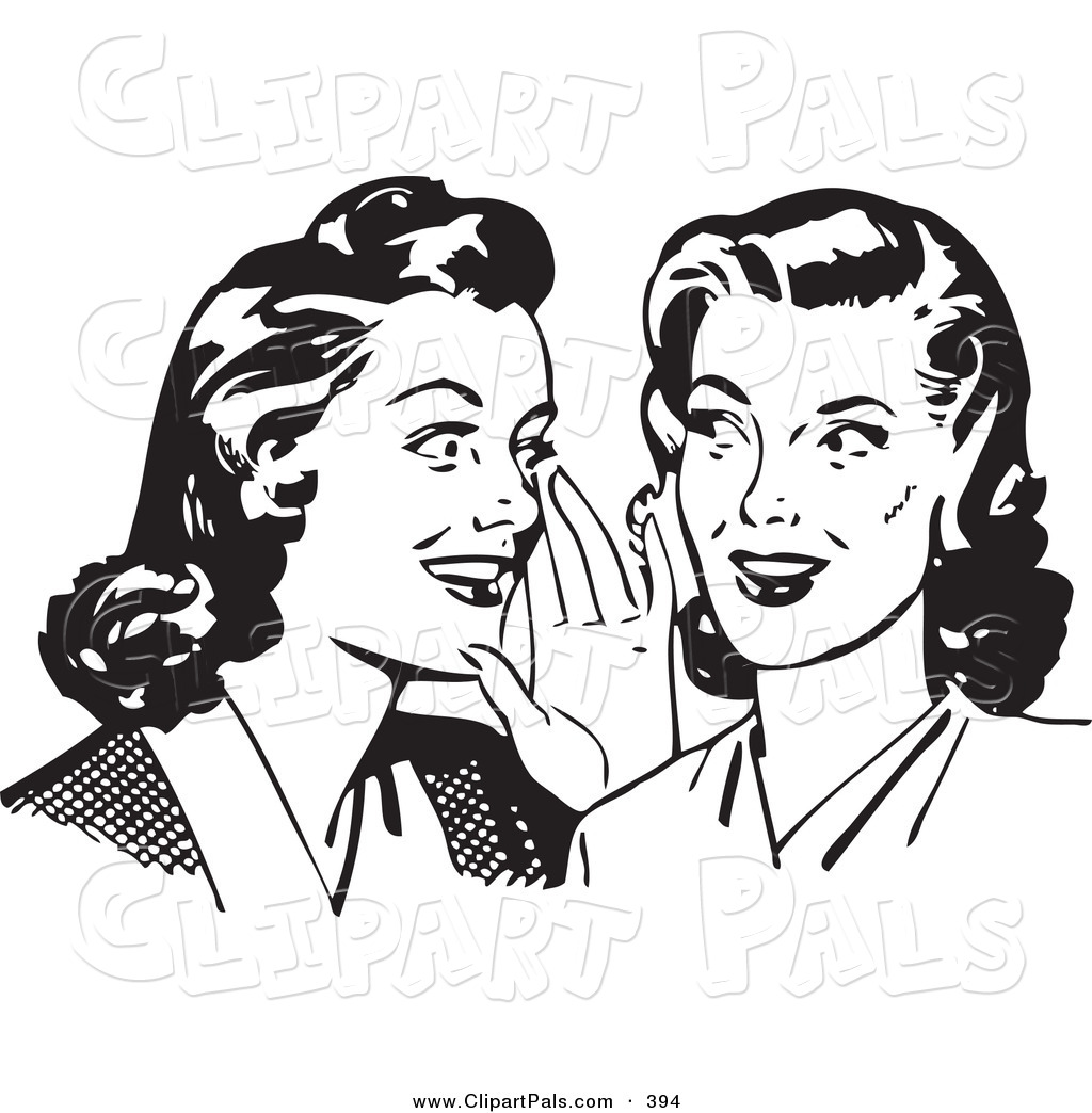 Free Black And White Retro Clipart Stock Friend Clipart Illustrations