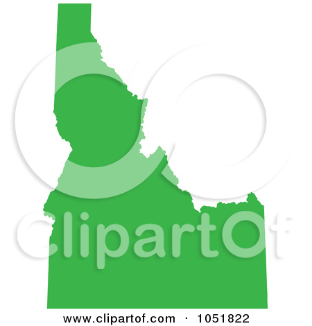 Idaho Clipart 1051822 Green Silhouetted Shape Of The State Of Idaho