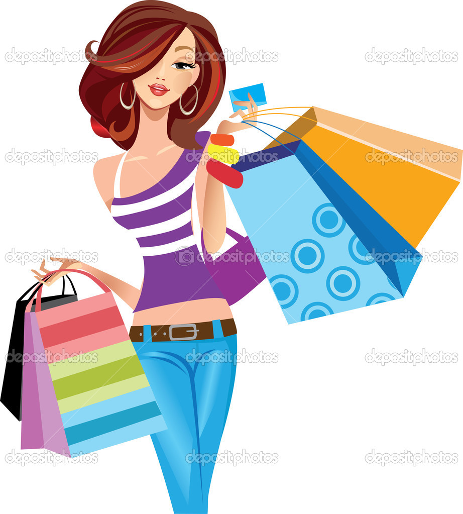 Shopping Girl   Stock Vector   Filitova  25069673