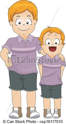 Vector Clip Art Of Same Shirt Siblings   Illustration Of Male Siblings