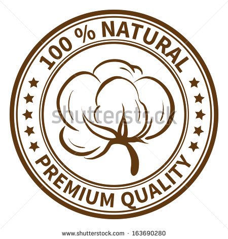 With The Cotton Boll And Text 100  Natural Premium Quality Clipart