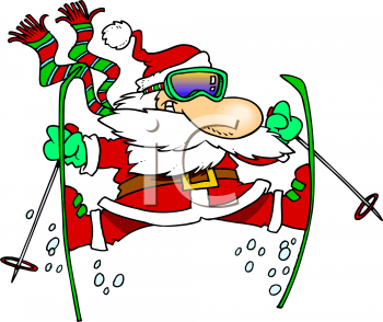 0511 0812 0117 2166 Santa Wearing Skiis Clipart Image Jpg